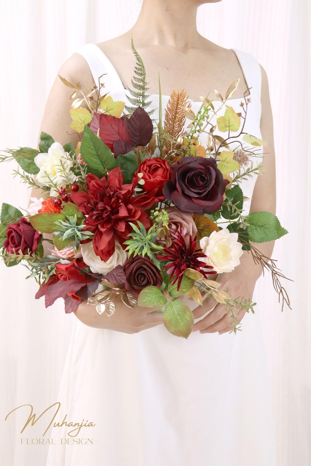 Amazon.co.jp: Muhanjia ヴィンテージスタイル 造花 グリーン コンボ